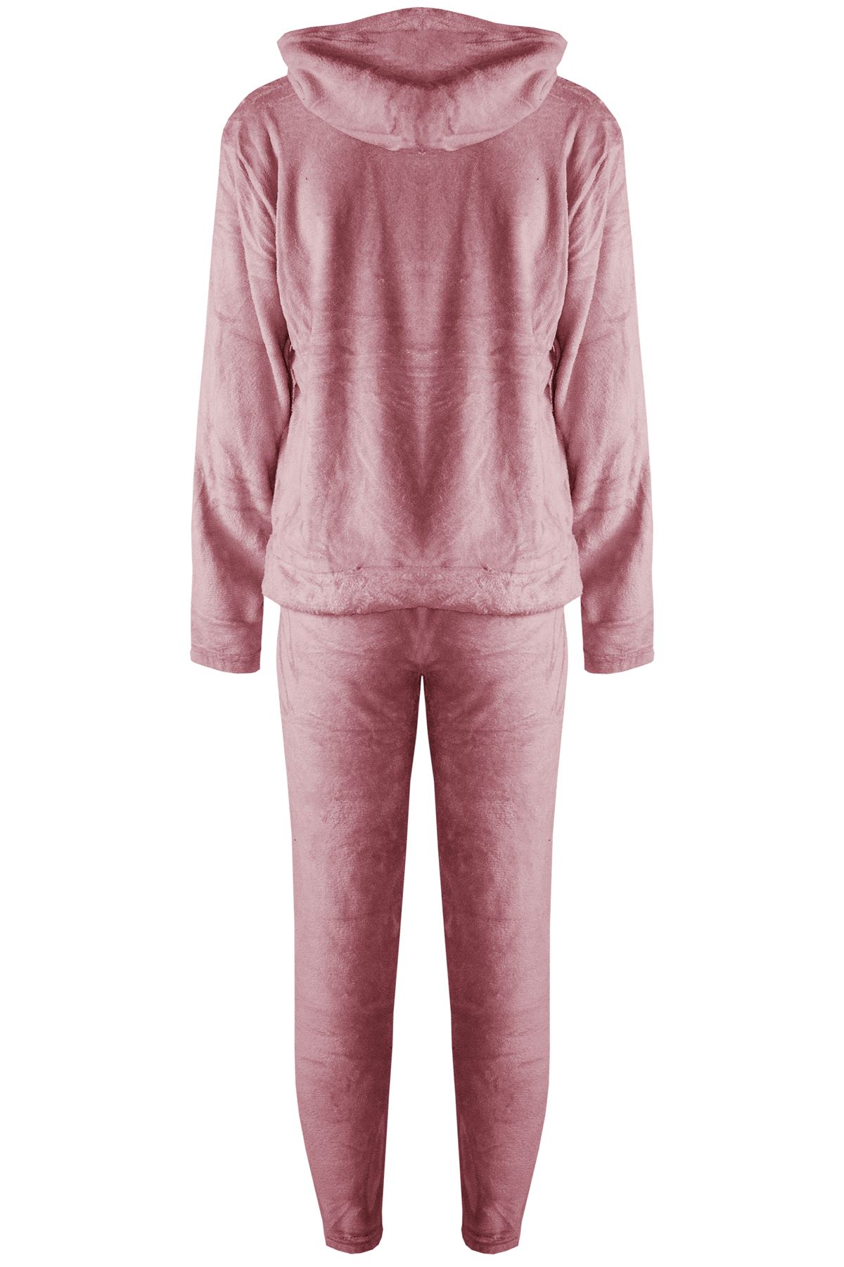 Womens Ladies Long Sleeve Faux Fur Oversized Hoodie Tracksuit Fleece Loungewear - Picture 5 of 13