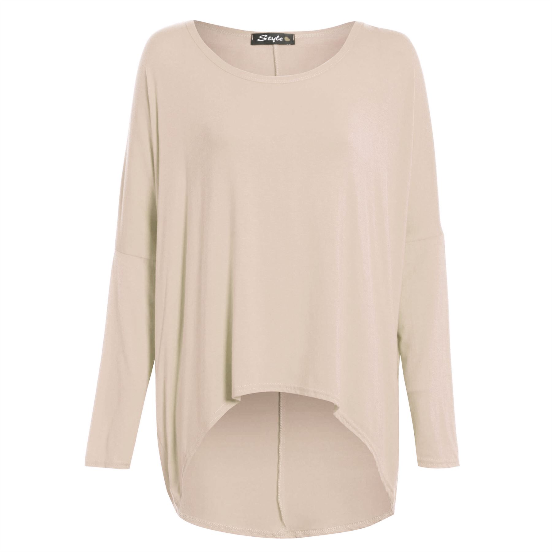 Plus Size Ladies Womens Oversize Lagenlook Baggy Off Shoulder Hi Lo Jumper Top - Picture 5 of 17