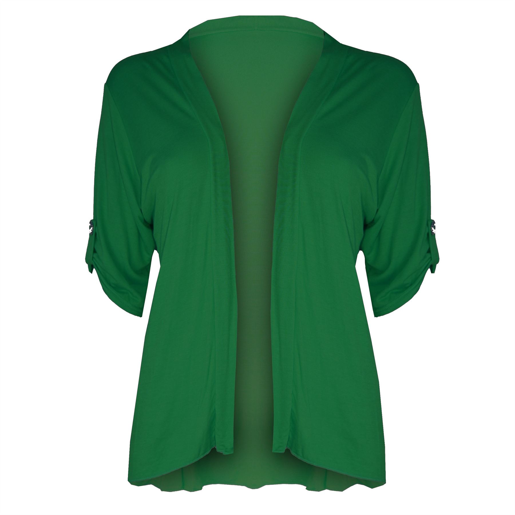 New Womens Ladies Casual 3/4 Sleeve Blazer Open Front Jacket Boyfriend Cardigan - Picture 19 of 28
