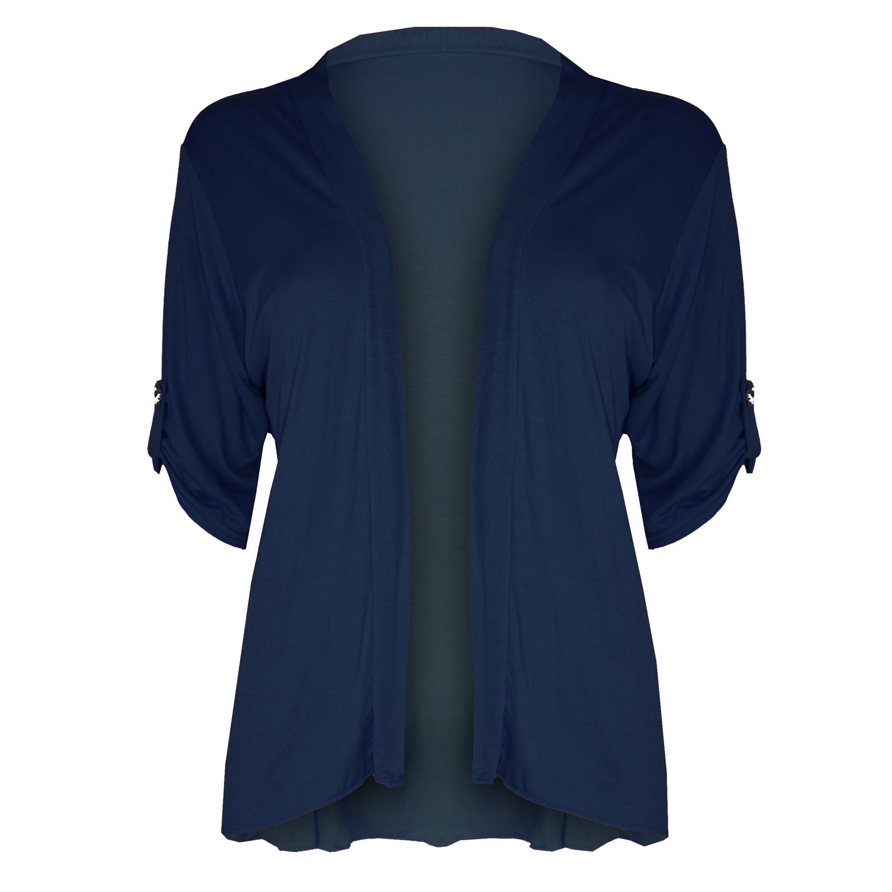 New Womens Ladies Casual 3/4 Sleeve Blazer Open Front Jacket Boyfriend Cardigan - Picture 21 of 28