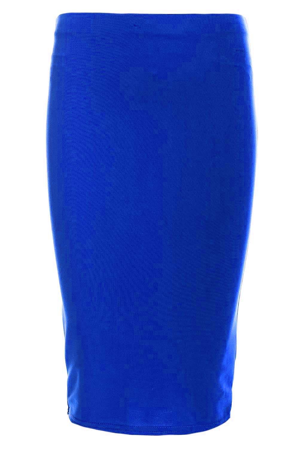 Ladies Women Jersey Stretchy Pencil Plain Elastic Office Bodycon Skirt Plus Size - Picture 55 of 64