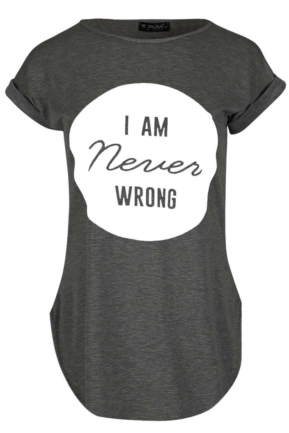 Womens Ladies Turn Up Sleeve Round Neck Curved Hem Bonjour Jersey T-Shirt Top - Picture 27 of 49