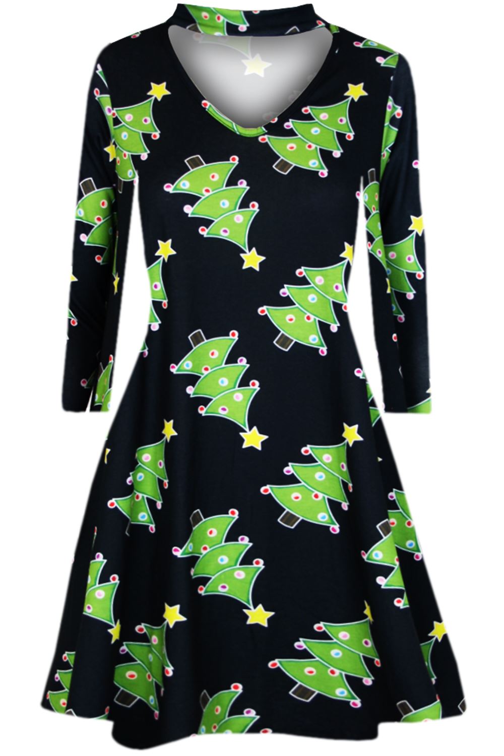 Kids Girls Gingerbread Gift Candy Xmas Flare Franki Reindeer Rudolph Swing Dress - Picture 15 of 37