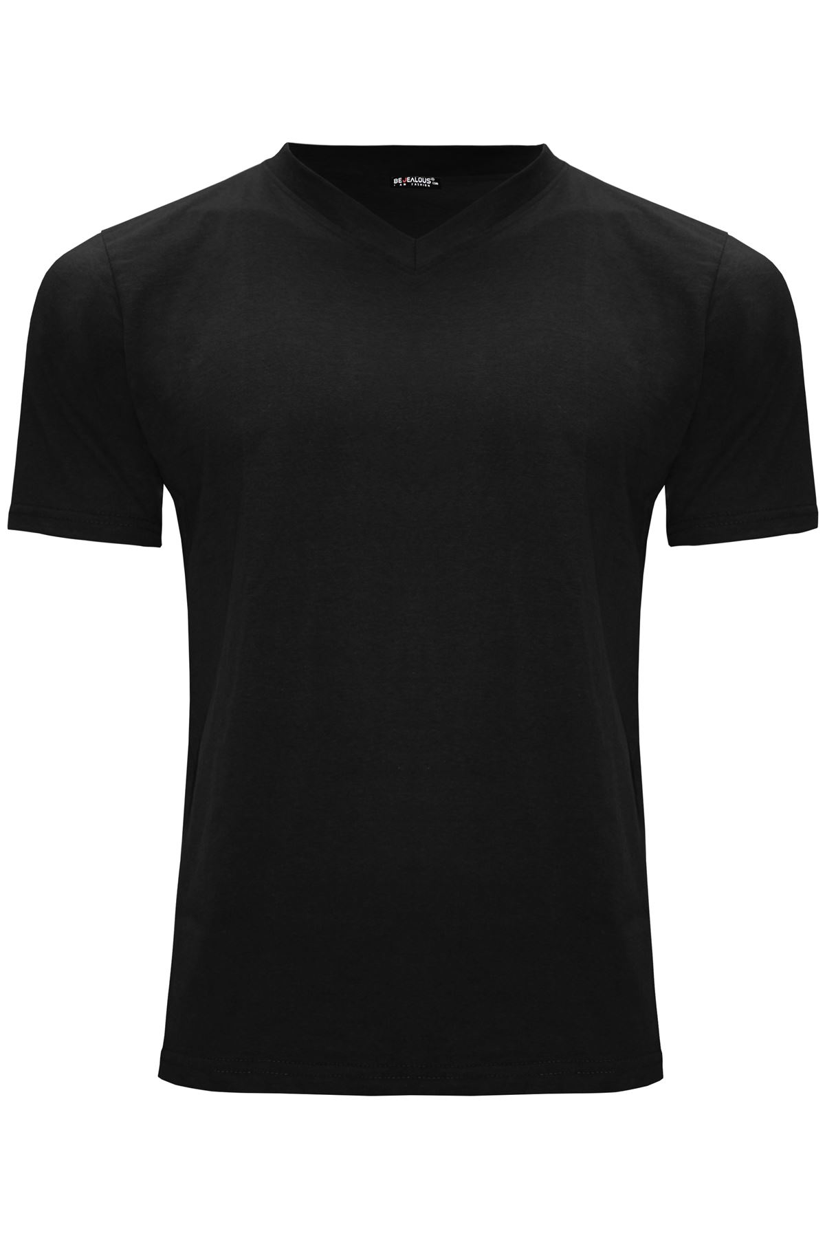 Mens Slim Fit T Shirt Muscle Running Work V Neck Short Sleeve Plain Basic Tees - Picture 2 of 13