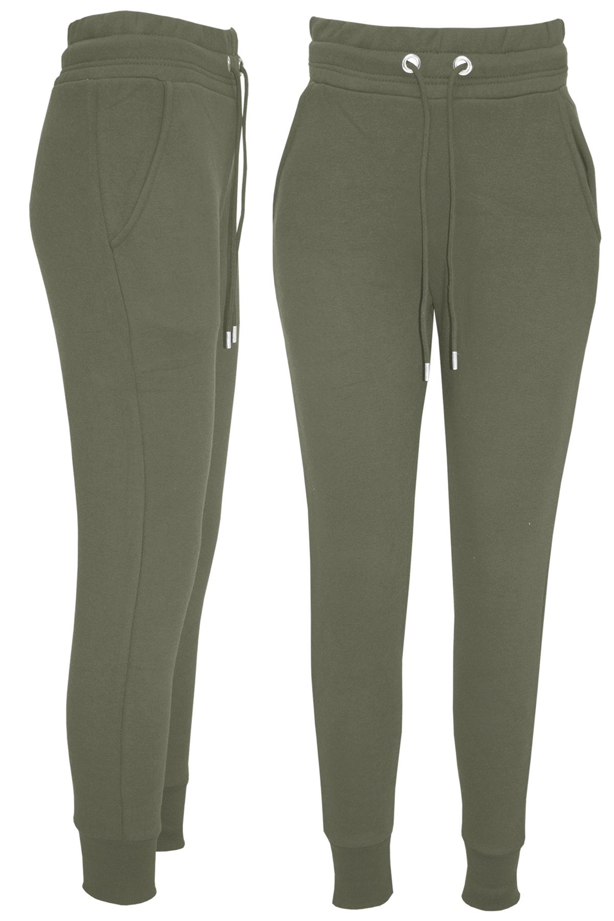 Damen Frauen Fleece Hose Slim Hose Gerippt Elastisch Hohe Taille Unterteil Hose - Bild 34 von 63
