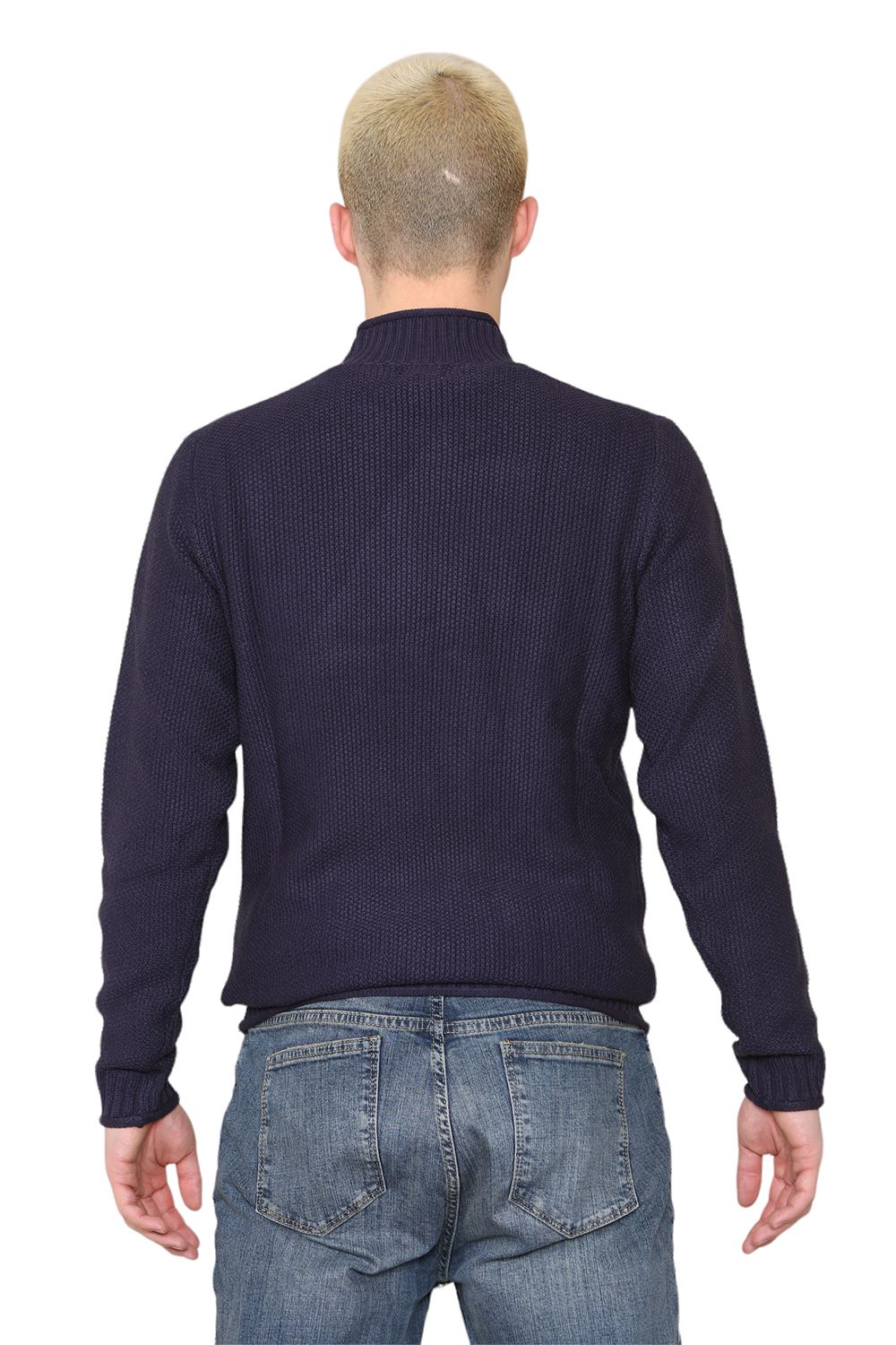 Mens Stretchy High Neck Long Sleeve Designer Casual Pullover Sweater Jumper Top - Picture 7 of 19