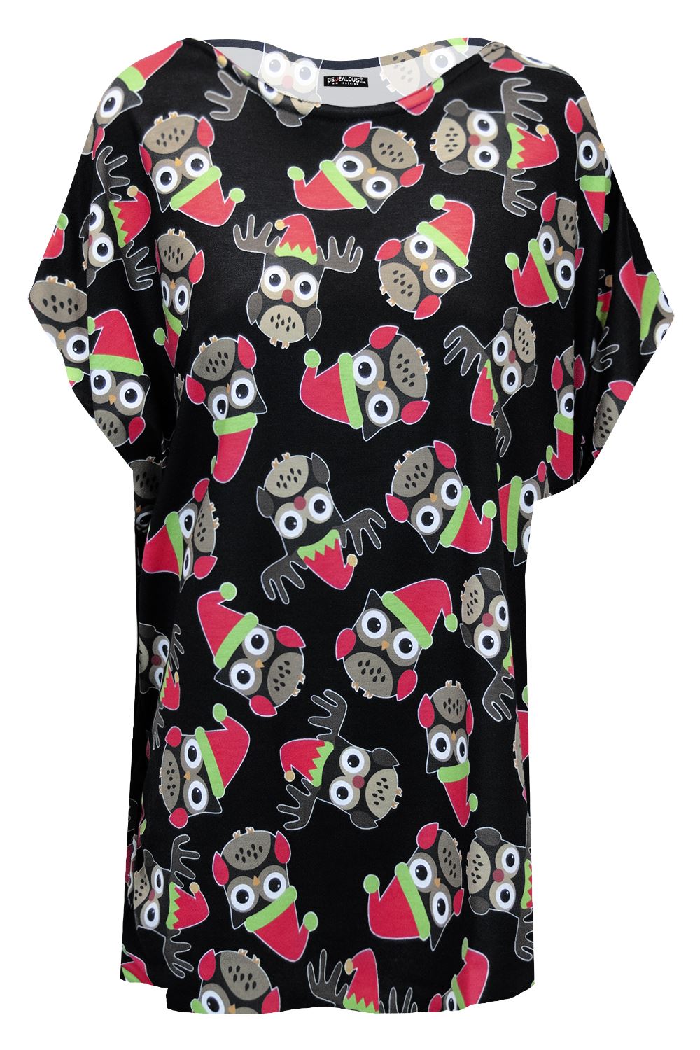 Femme Femmes Noël Ho Ho Ho Pudding Baggy Surdimensionné T Shirt Mini Robe Femme Femmes Noël Ho Ho Ho Pudding Baggy Surdimensionné T Shirt Mini Robe