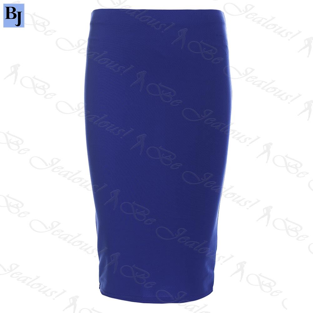 Ladies Women Jersey Stretchy Pencil Plain Elastic Office Bodycon Skirt Plus Size - Picture 56 of 64