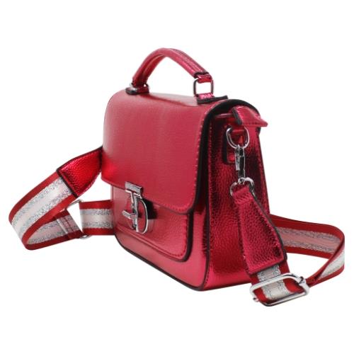 Chic Ladies Metallic Satchel Bag with Adjustable Crossbody Strap, Small Purse - Picture 23 of 32