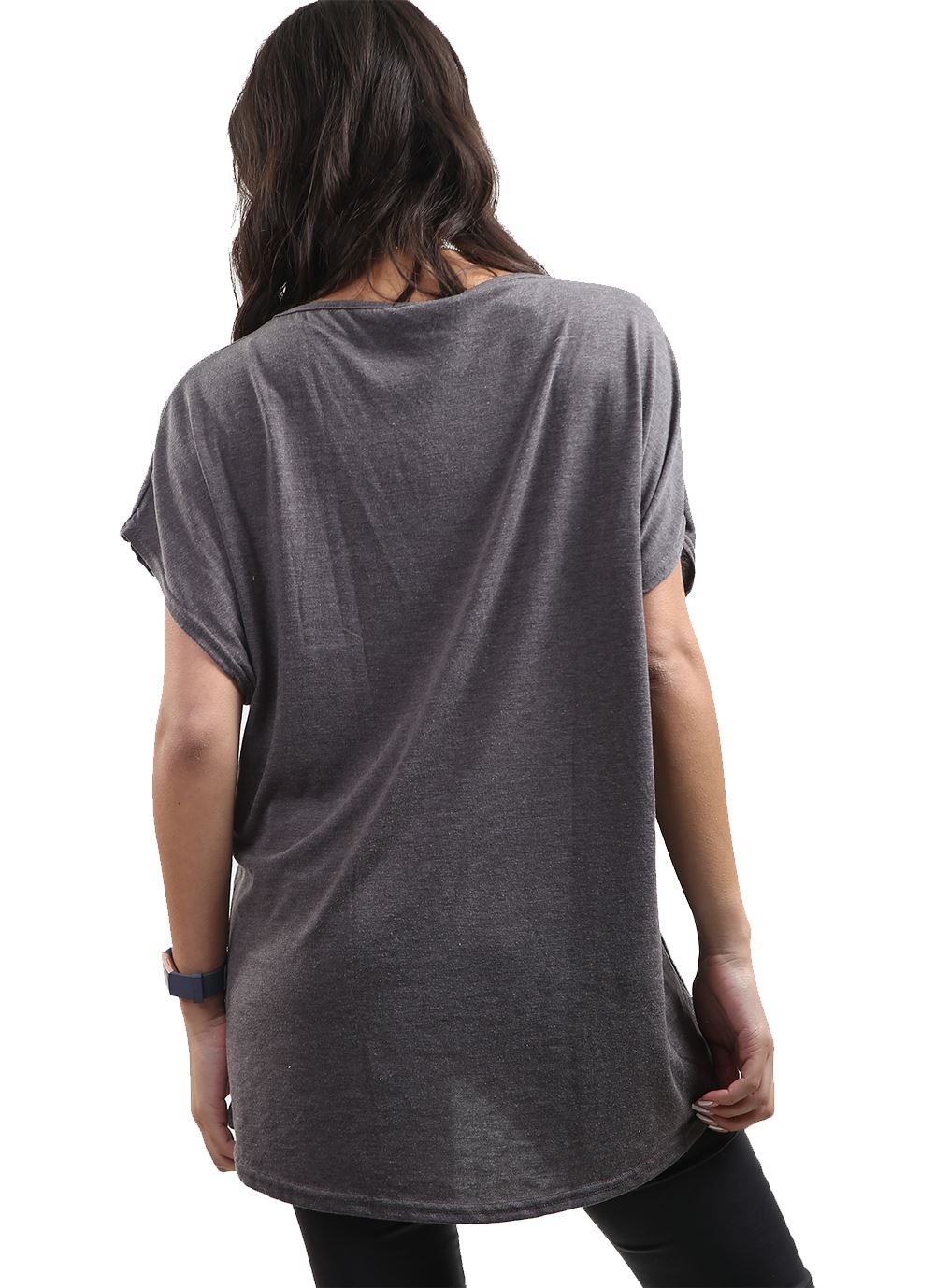 Ladies Los Angeles Off Shoulder Bardot Baggy T Shirt Women Batwing Lagenlook Top - Picture 44 of 65