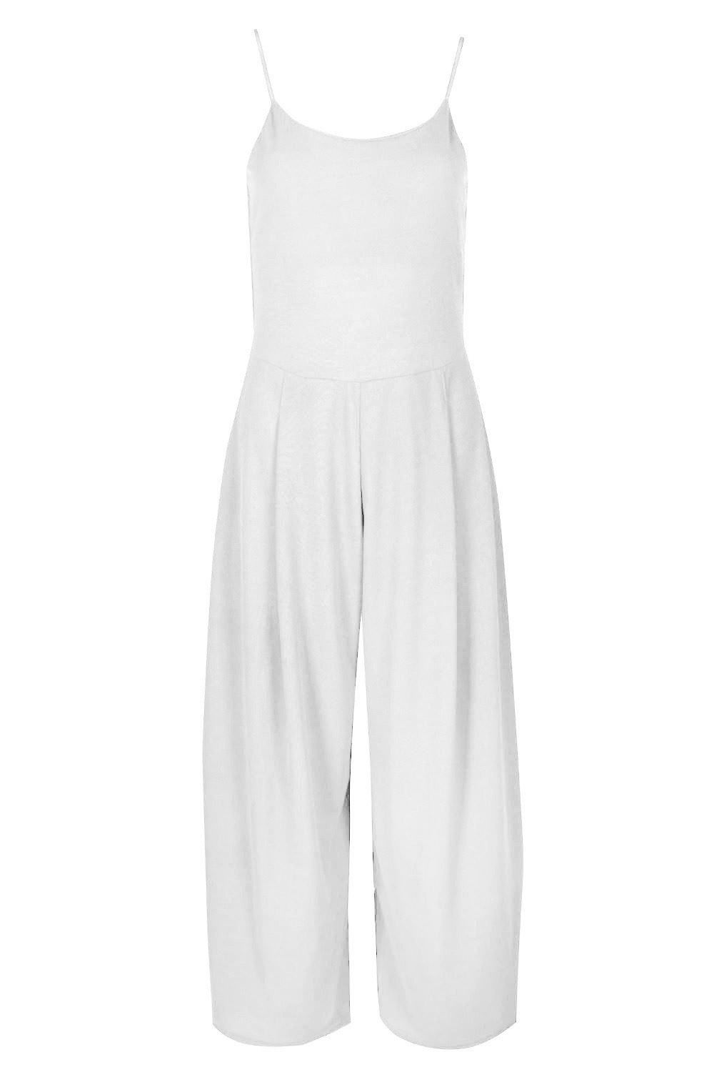 Women Jumpsuit Ladies All In One Casual Cami Strappy Wide Leg Palazzo