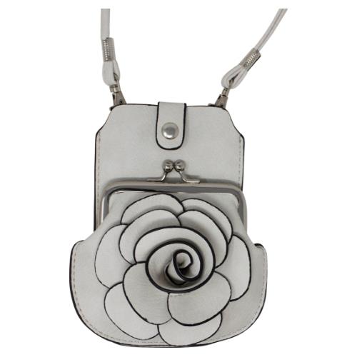 Womens Camellia Phone And Coin Pouch Mini Crossbody Shoulder Handbag Purse - Picture 10 of 37