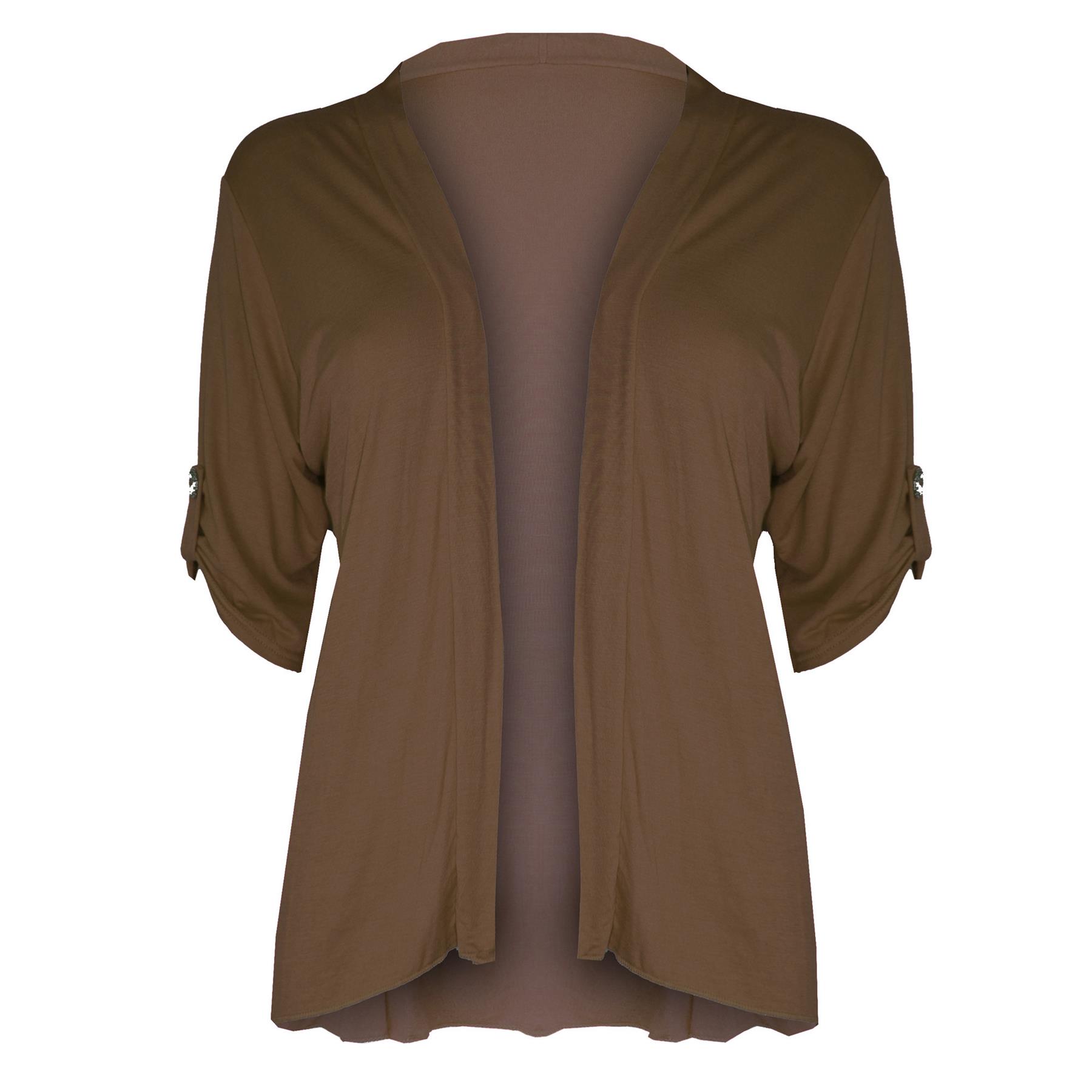 New Womens Ladies Casual 3/4 Sleeve Blazer Open Front Jacket Boyfriend Cardigan - Picture 20 of 28