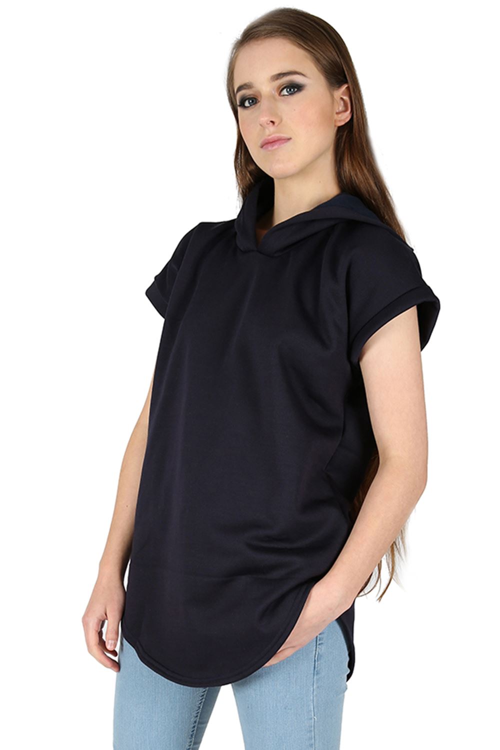 Short sleeve shirt over hoodie Clearance