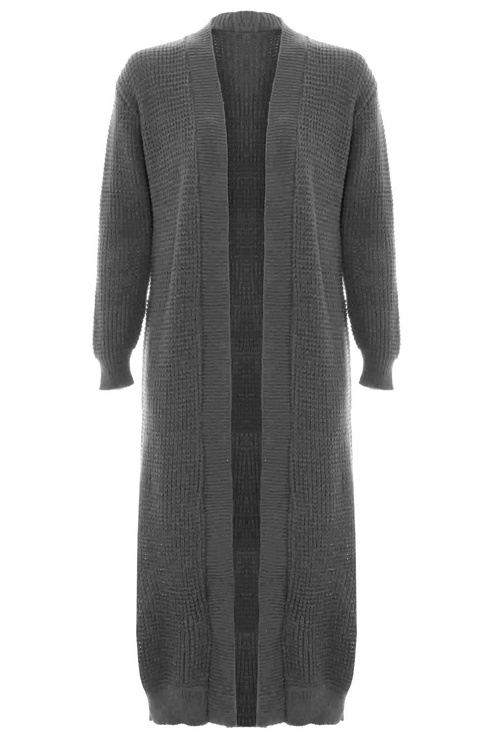 Womens Longline Cardigan Ladies Chunky Knit Open Full Sleeve Midi
