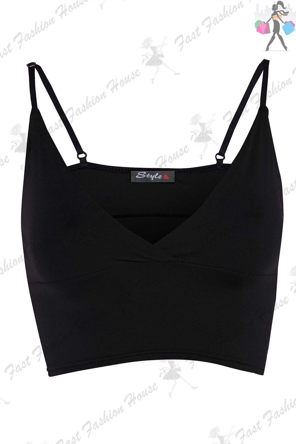 Womens Bra Strap Crop Top Wrap Cross Over Bralet Strappy Tops Plus Size