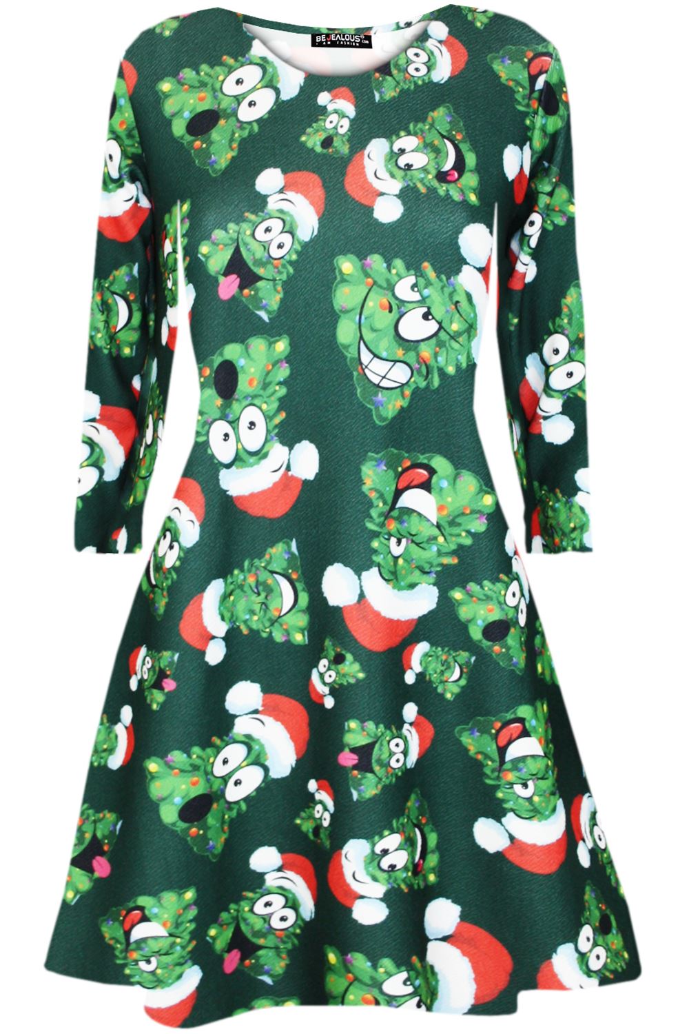 Kids Girls Christmas Xmas Pudding Reindeer Santa Owl Scarf Reindeer Swing Dress - Picture 40 of 44