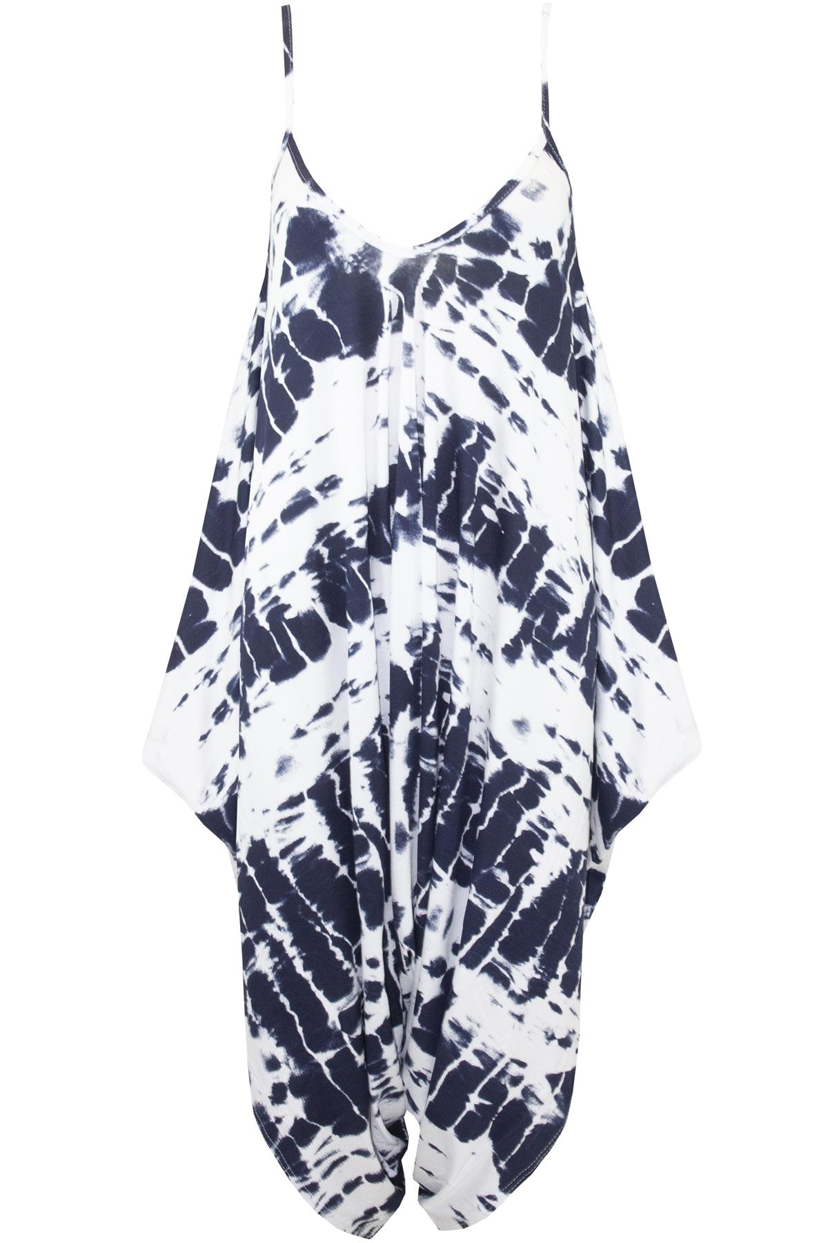 Women Ladies Stripes Lagenlook Italian Drape Baggy Harem Dress Playsuit Jumpsuit - Picture 10 of 41