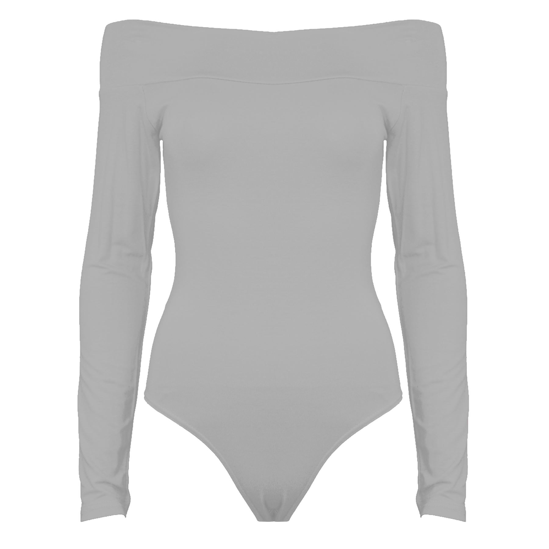 Womens Ladies Plain Jersey Long Sleeves Stretchy Leotard Bodysuit Top Plus Sizes - Picture 44 of 53