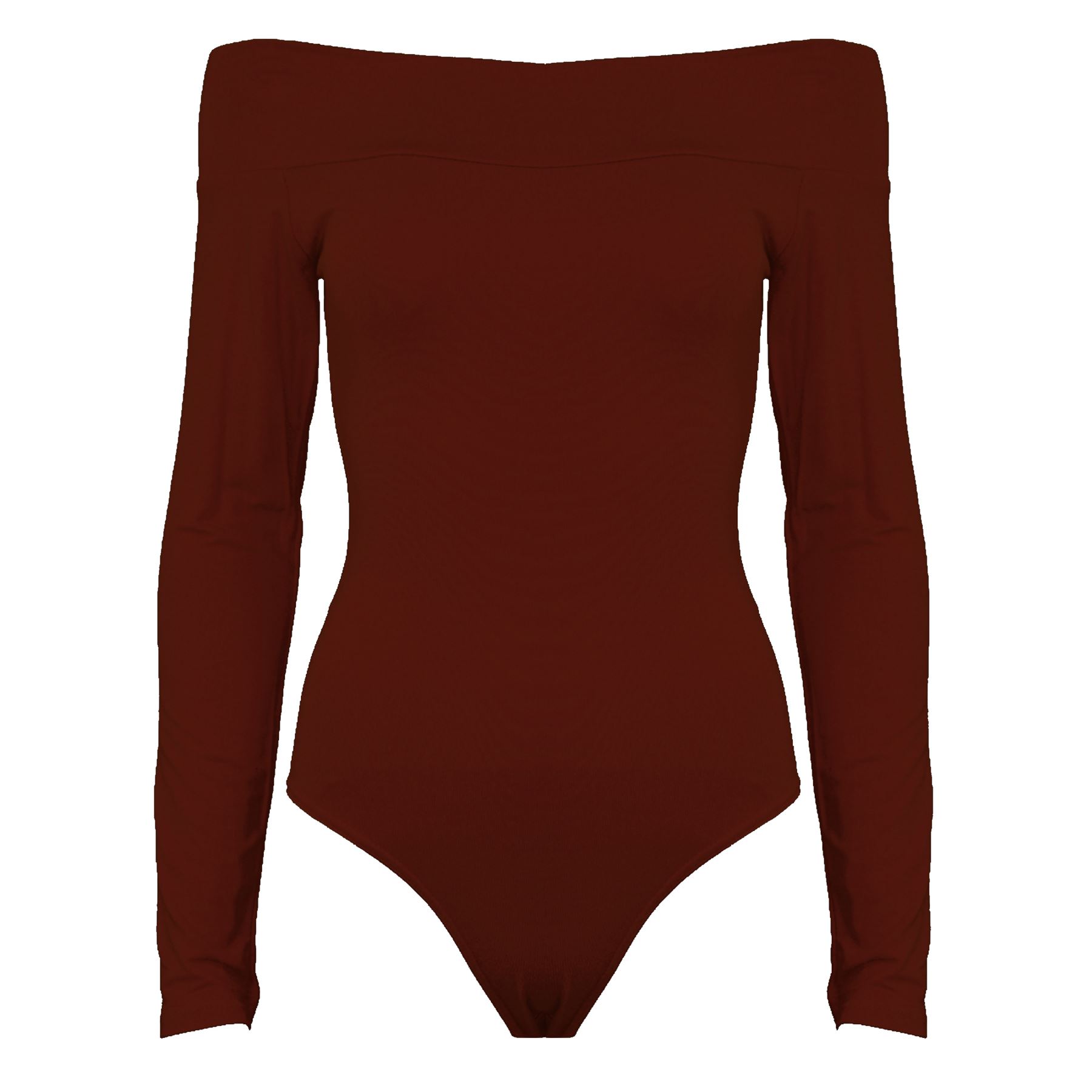 Womens Ladies Plain Jersey Long Sleeves Stretchy Leotard Bodysuit Top Plus Sizes - Picture 48 of 53