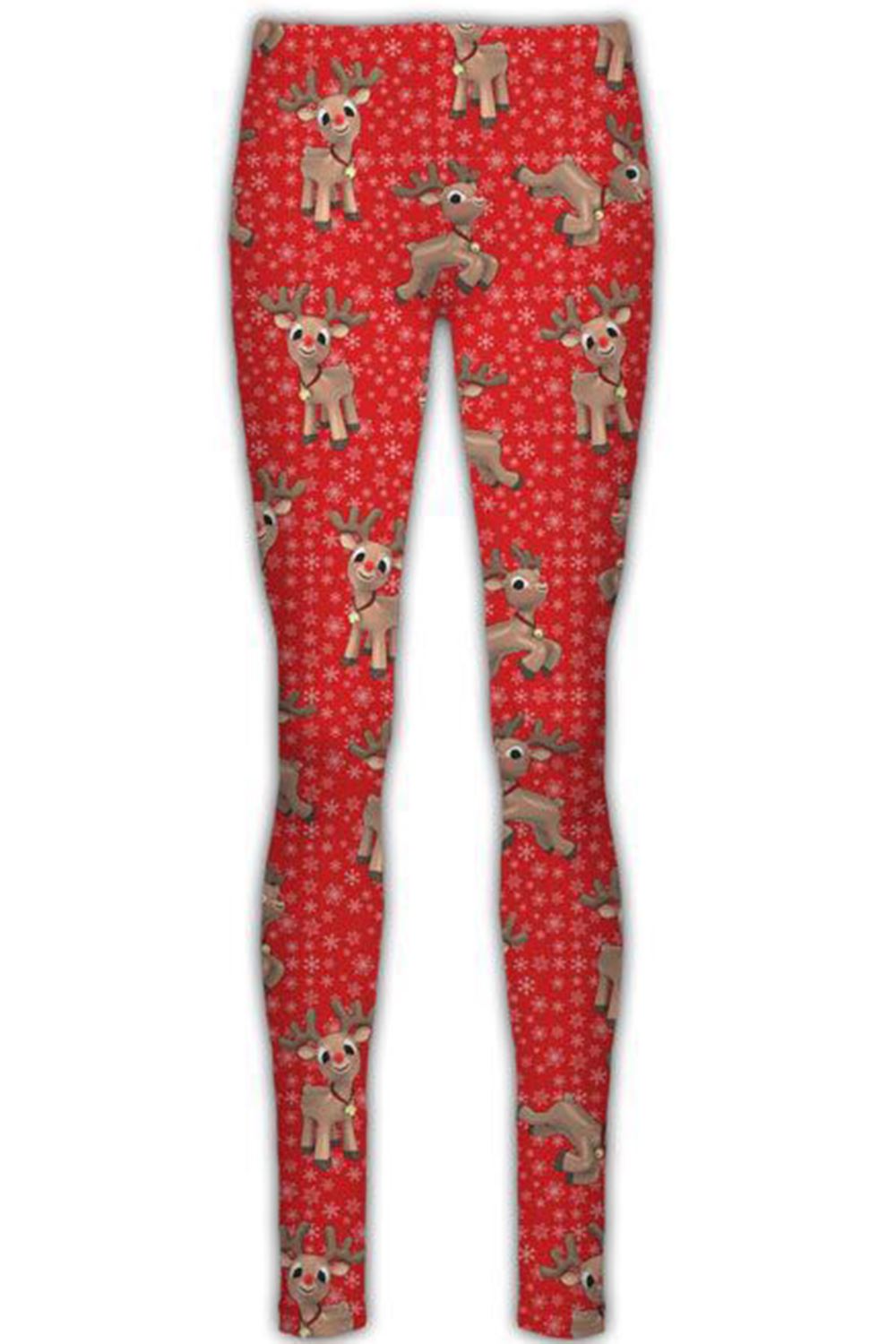 Ladies Womens Xmas Santa Reindeer Tartan Christmas Candy Stick Jeggings Leggings - Picture 9 of 40