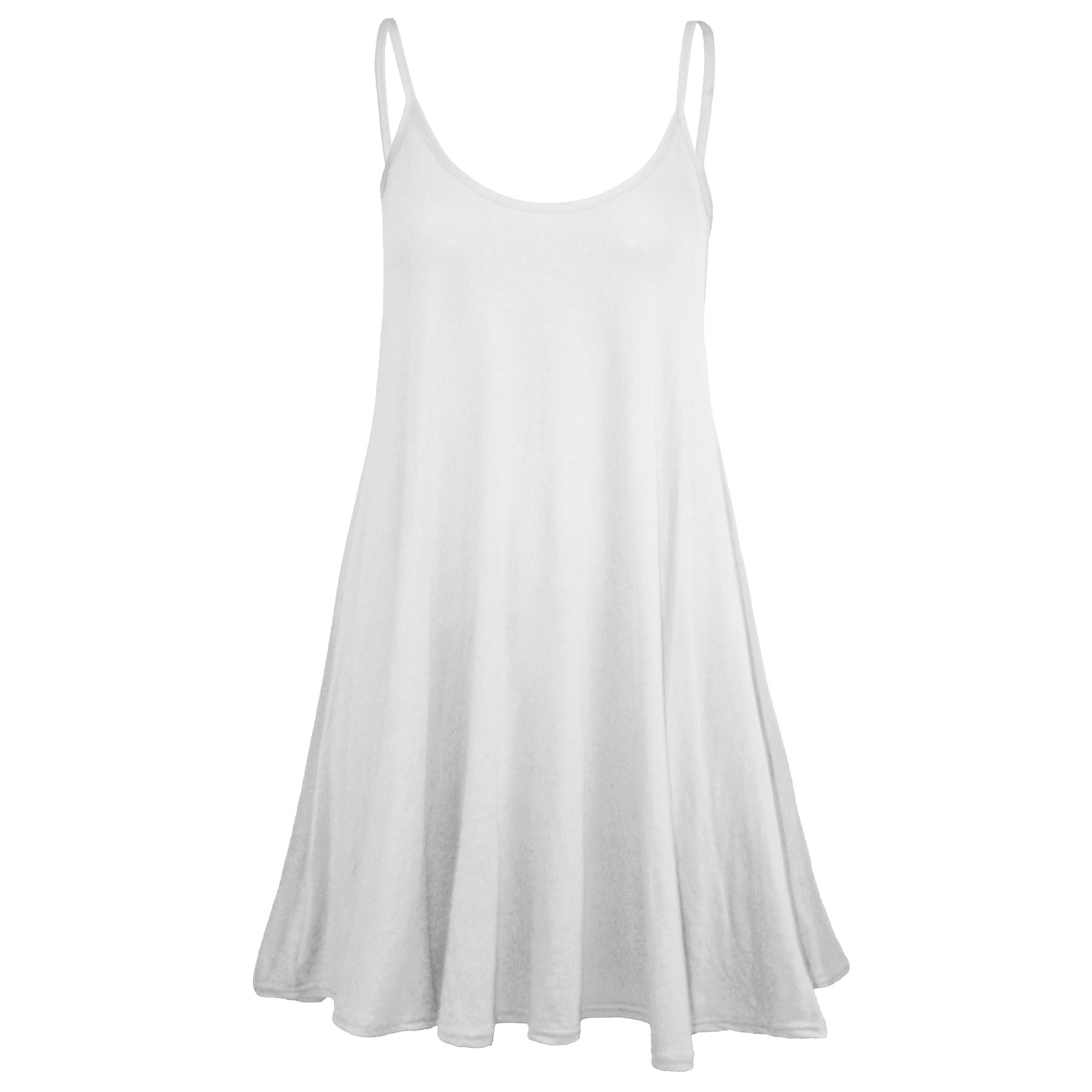 Ladies Sleeveless Camisole Womens Floaty Flare Strappy Skater Swing Dress - Picture 25 of 55