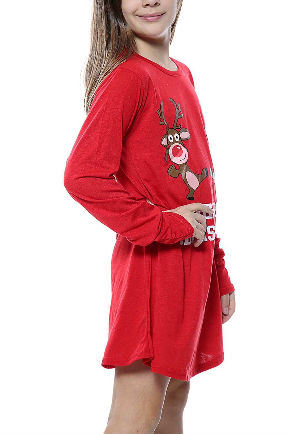 Kinder Mädchen Weihnachten Xmas Rundhals Weihnachtsmann Kostüm CandyStick Swing Kleid - Bild 36 von 64
