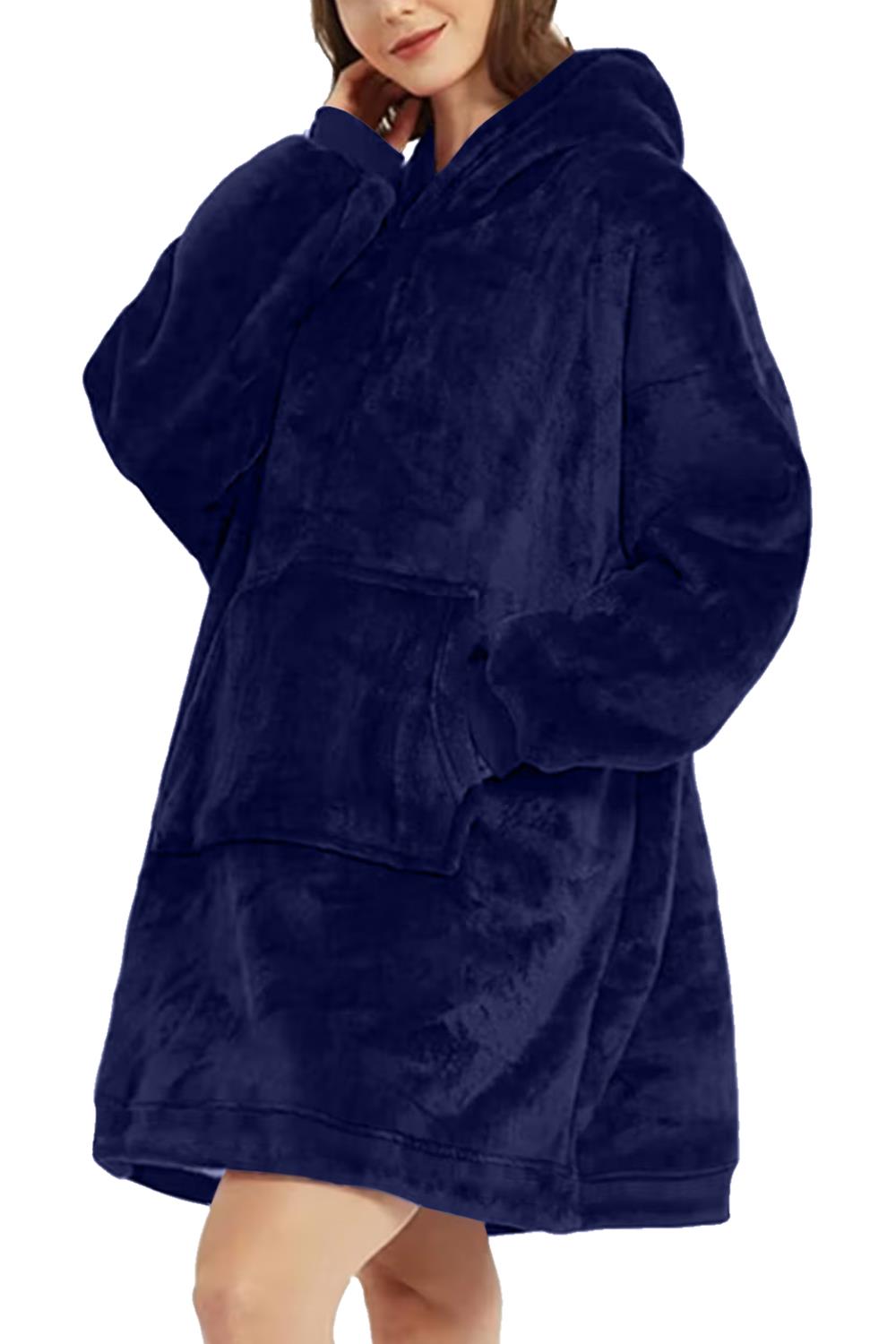 Ladies Womens Fluffy Faux Fur Fleece Pockets Long Sleeve Oversized Jumper Dress - Picture 40 of 65