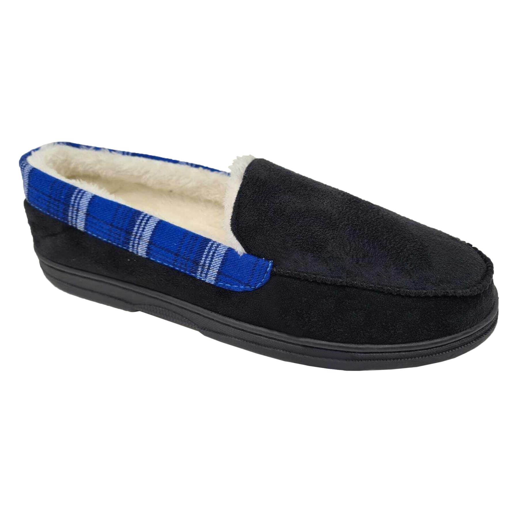 Mens Comfort Memory Foam Faux Suede Mocassin Soft Hard Sole Slippers Shoes - Picture 4 of 13