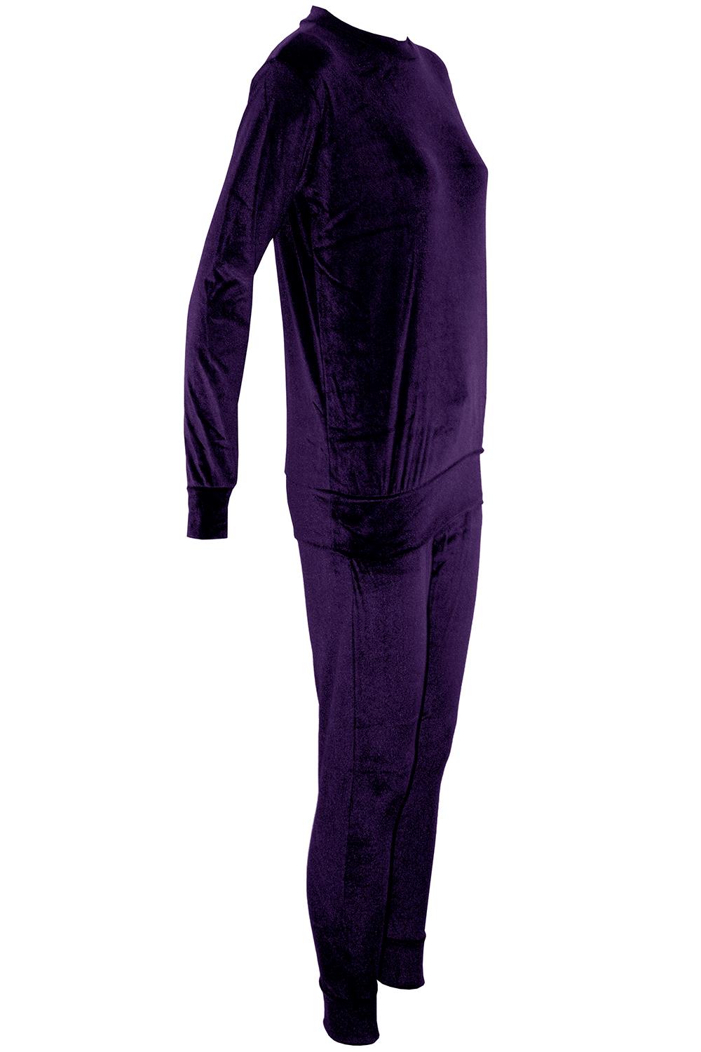Womens Ladies Velvet Velour Long Sleeve Joggers Loungewear 2 PCS Tracksuit Set