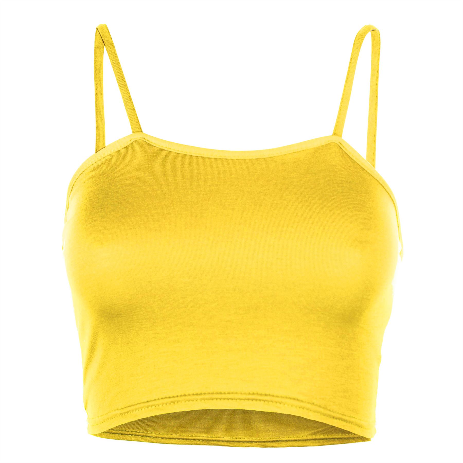 Ladies Womens Plain Bandeau Sleeveless Strappy Camisole Bralet Boobtube Crop Top - Picture 38 of 43