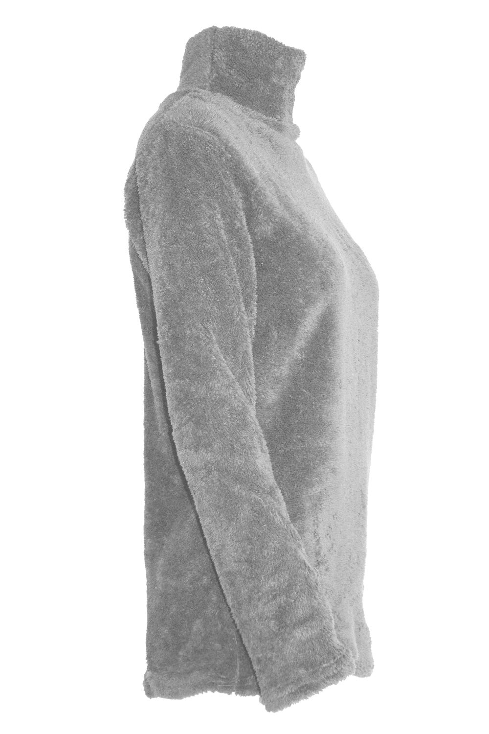 Womens Ladies Turtle Cowl Neck Fluffy Faux Fur Long Sleeve Baggy Fleece Jumper - Picture 21 of 22