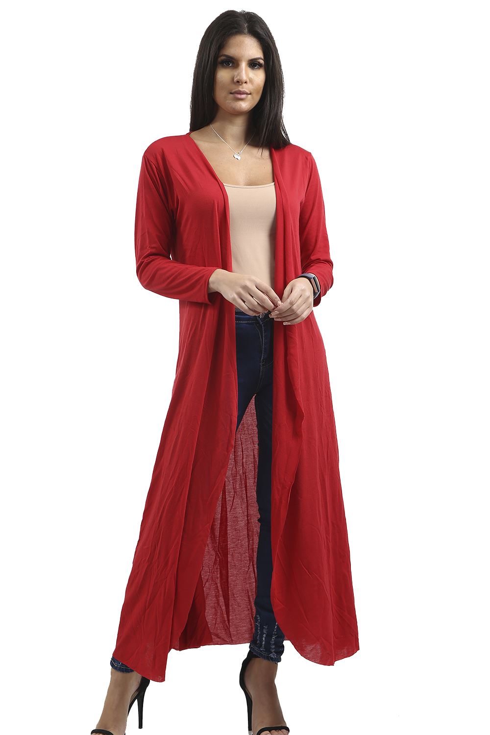 Plus Size Womens Ladies Open Flare Butterfly Flowy Floaty Maxi Trench Cardigan - Picture 12 of 16