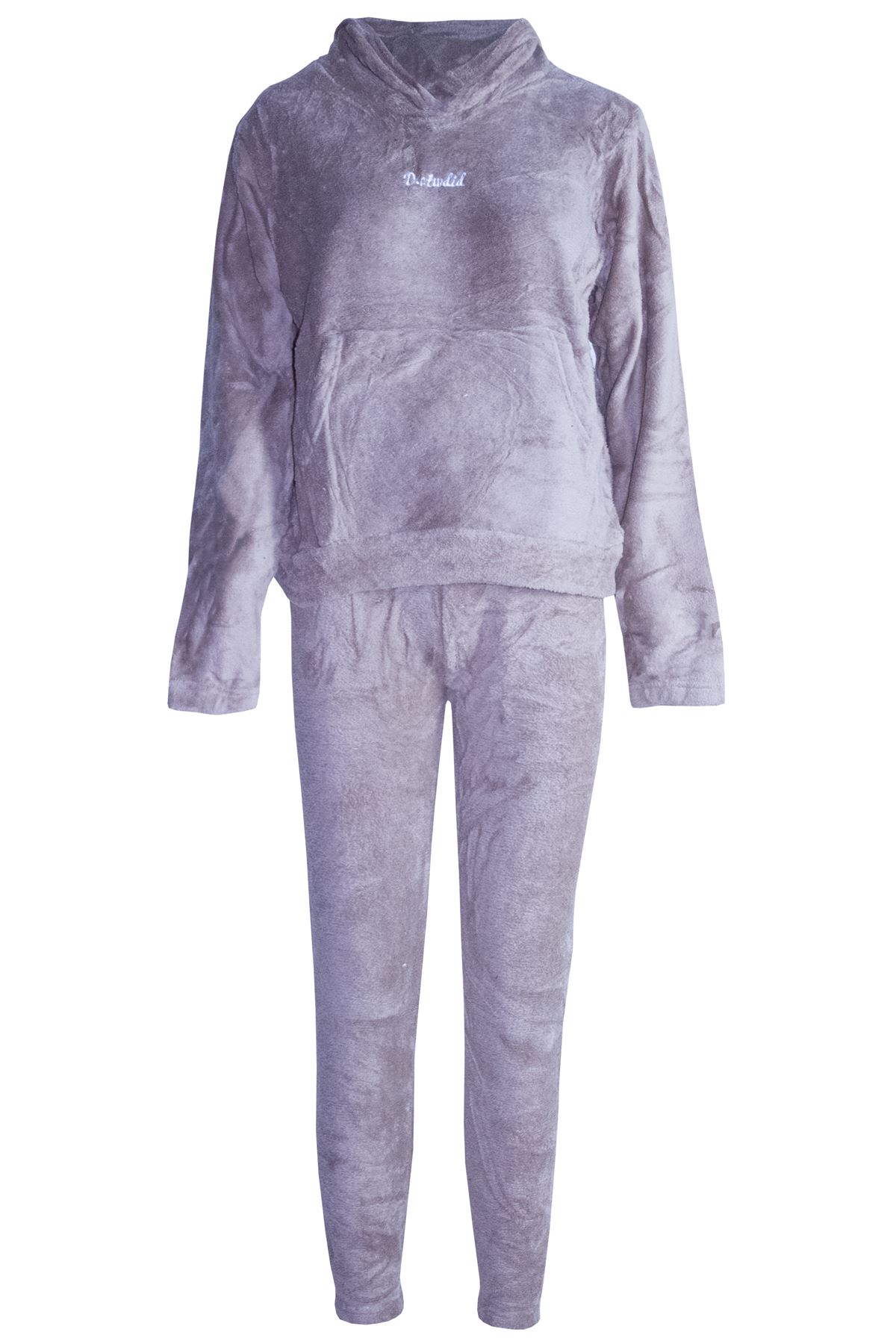 Womens Ladies Long Sleeve Faux Fur Oversized Hoodie Tracksuit Fleece Loungewear - Picture 8 of 13