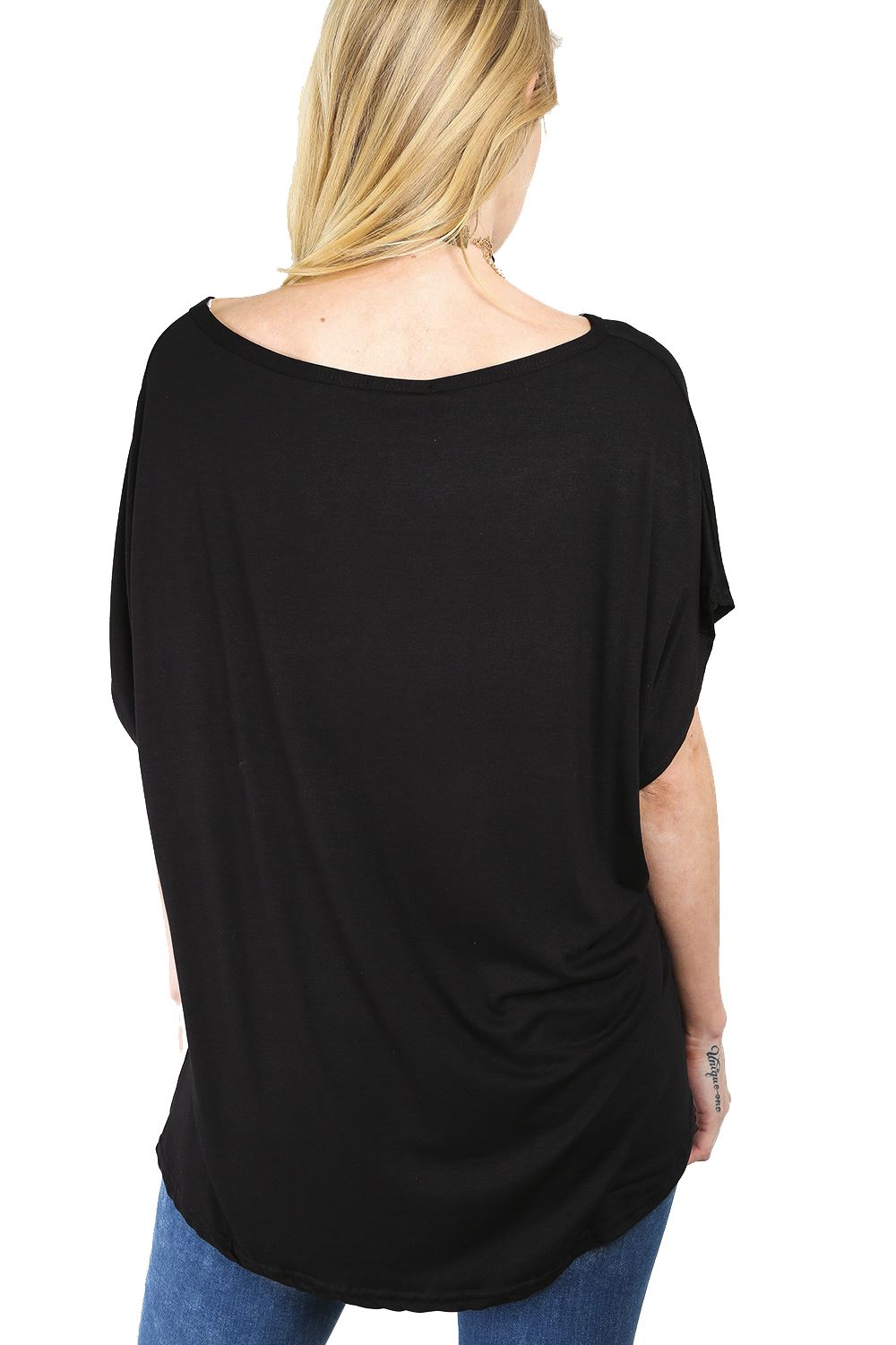Ladies Los Angeles Off Shoulder Bardot Baggy T Shirt Women Batwing Lagenlook Top - Picture 57 of 65
