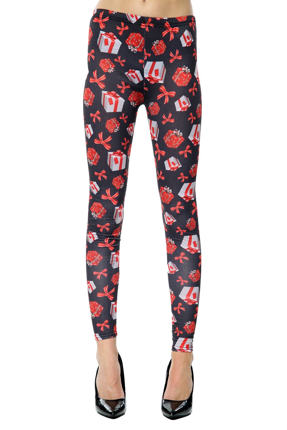 Kids Wall Gift Candy Christmas Xmas Girls Full Length Reindeer Santa Leggings - Picture 5 of 33