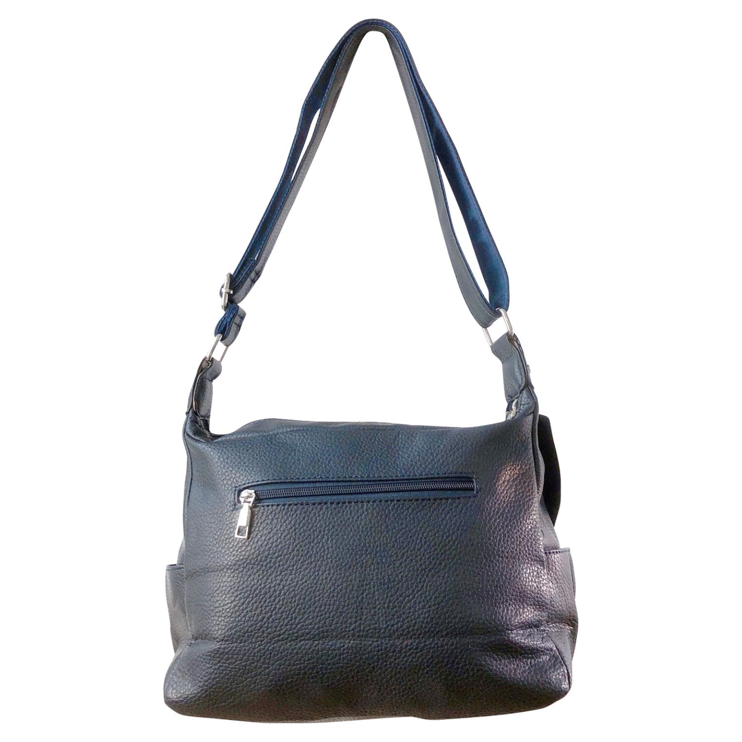 Ladies Tan Handbag Faux Leather Shoulder Bag with Multi Compartments & Strap - Picture 13 of 30