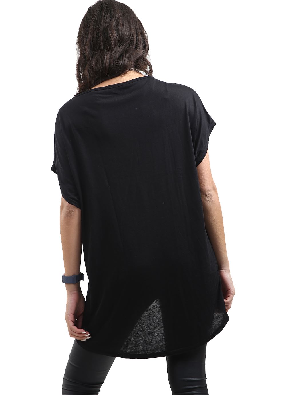 Ladies Los Angeles Off Shoulder Bardot Baggy T Shirt Women Batwing Lagenlook Top - Picture 41 of 65