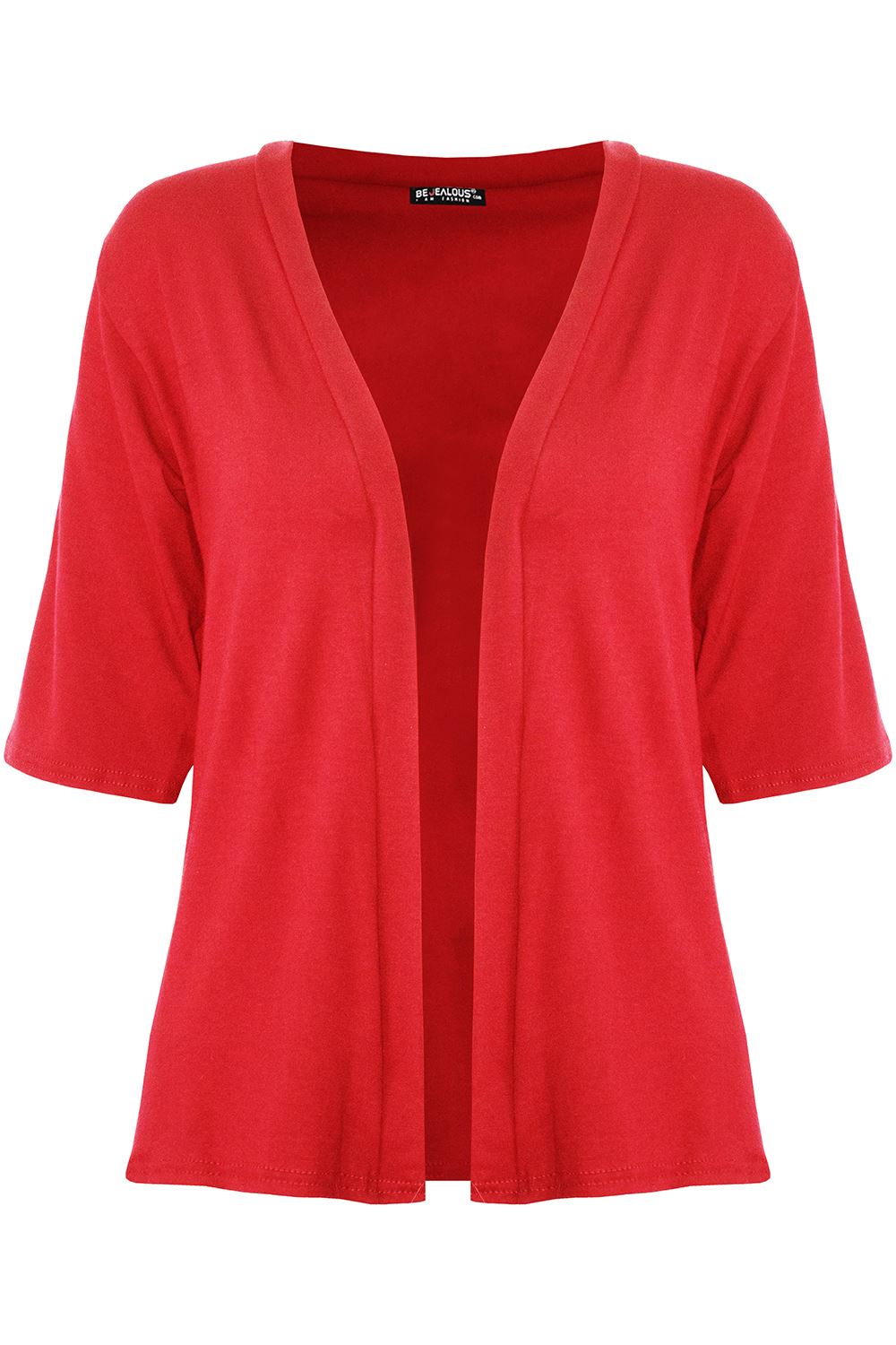 Womens Ladies Coat Open Front 3/4 Sleeve Casual Boyfriend Blazer Jacket Cardigan - Picture 3 of 28