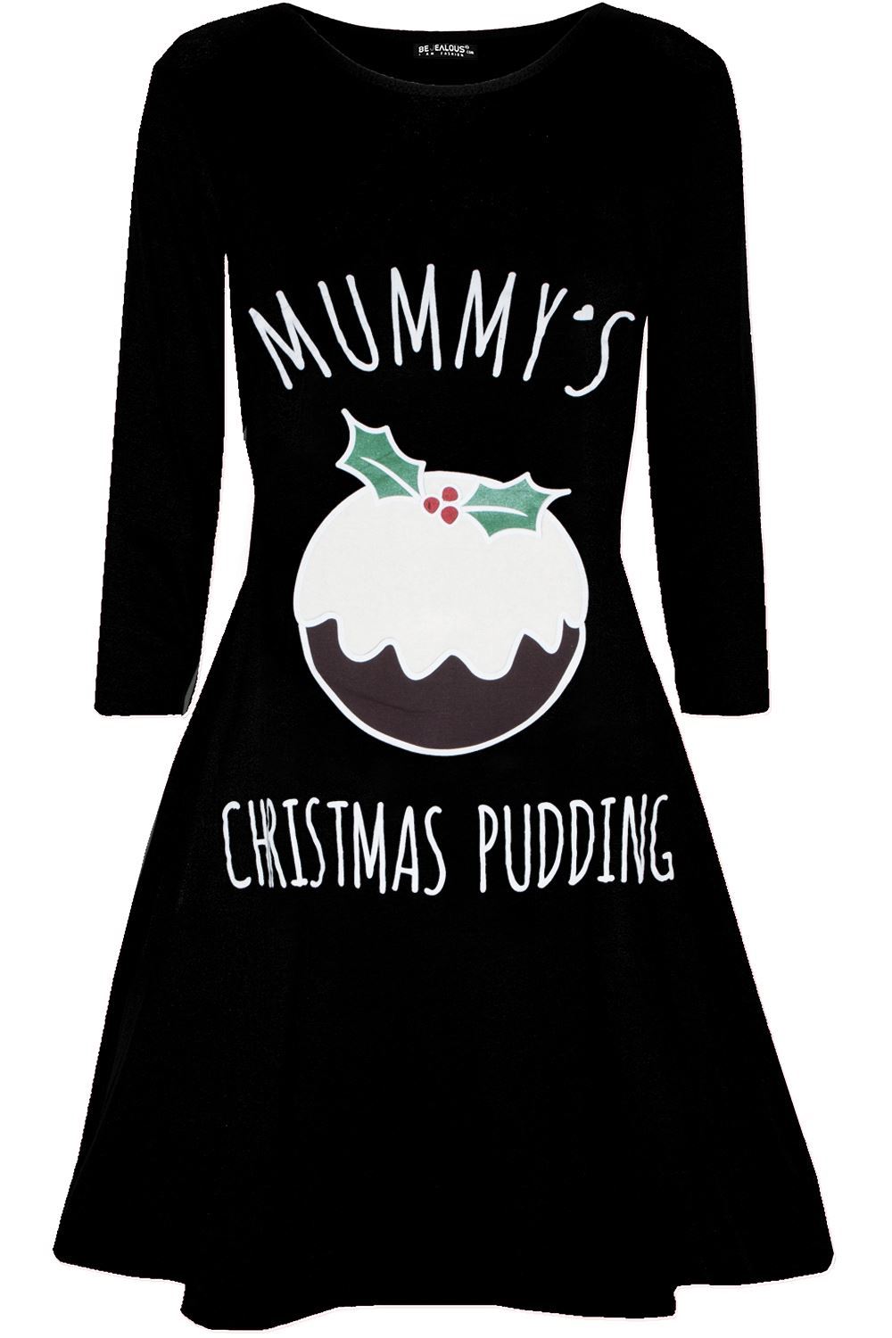 Womens Christmas Ladies Elf Santa's Little Helper Costume Round Neck Swing Dress - Picture 40 of 50