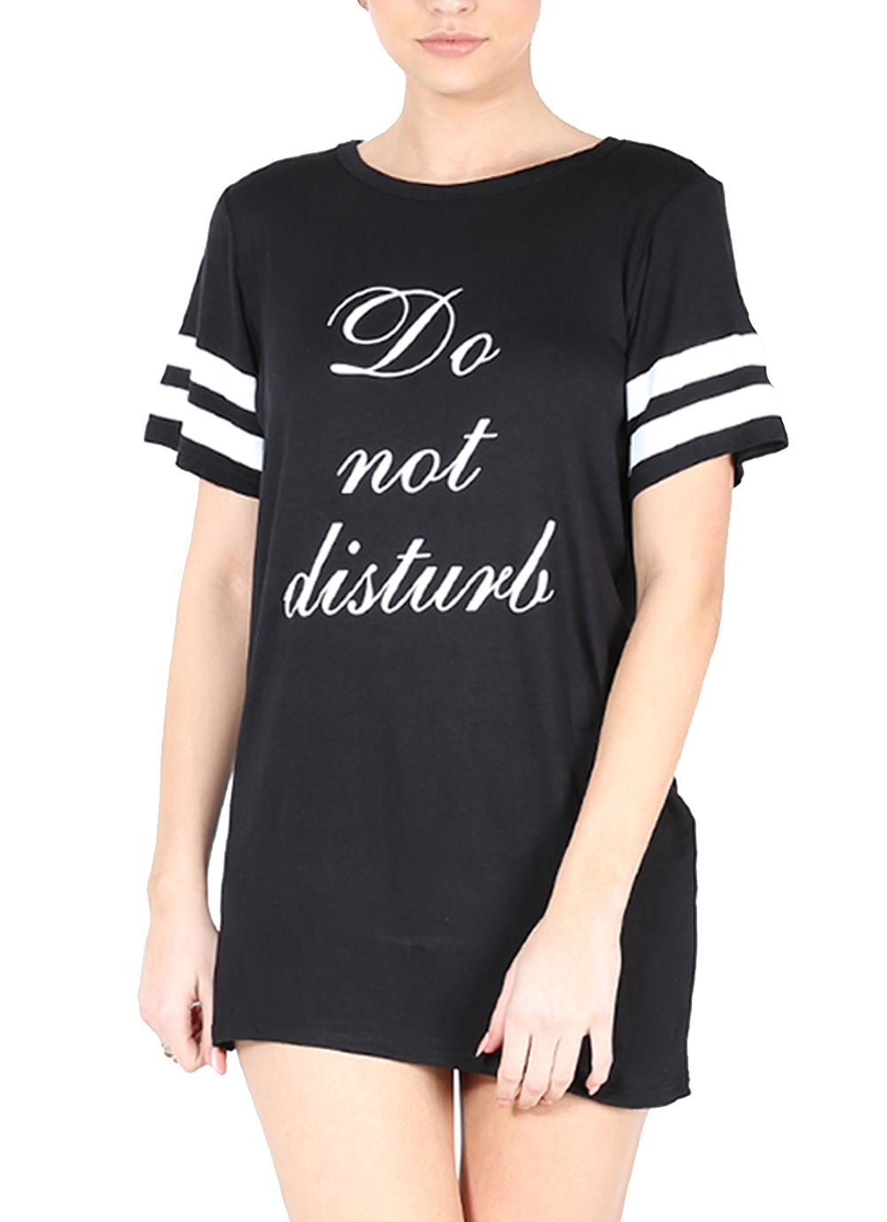Womens Ladies Nothing to wear Baggy Oversize Round Neck Tunic T Shirt Mini Dress - Picture 19 of 42