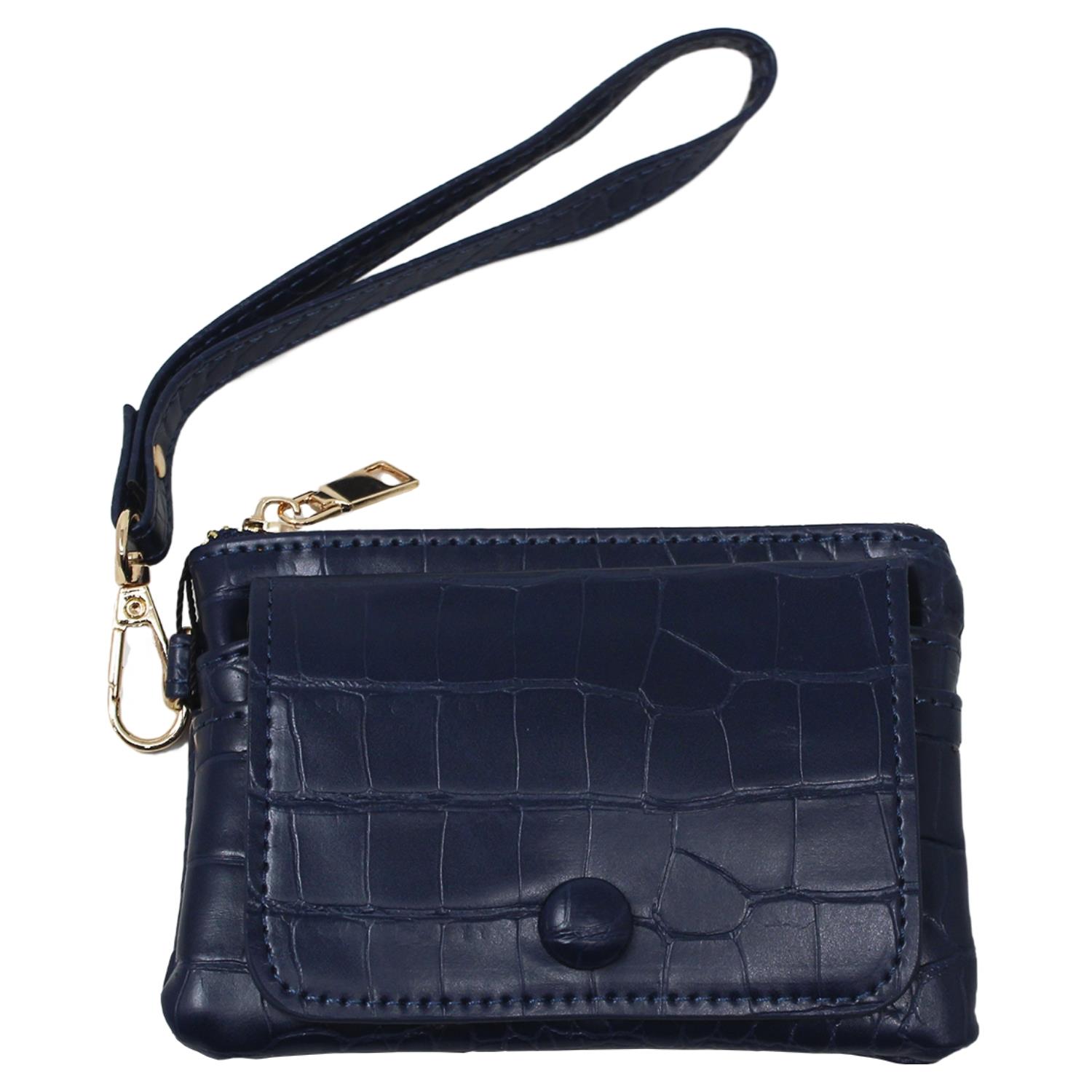 Stylish Womens Zipped Card Holder Pouch with Hand Strap Durable Everyday Wallet - Picture 12 of 29