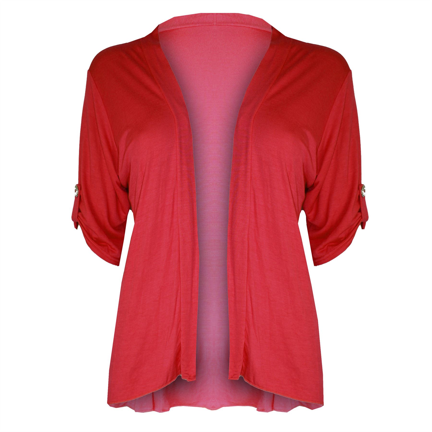 New Womens Ladies Casual 3/4 Sleeve Blazer Open Front Jacket Boyfriend Cardigan - Picture 23 of 28
