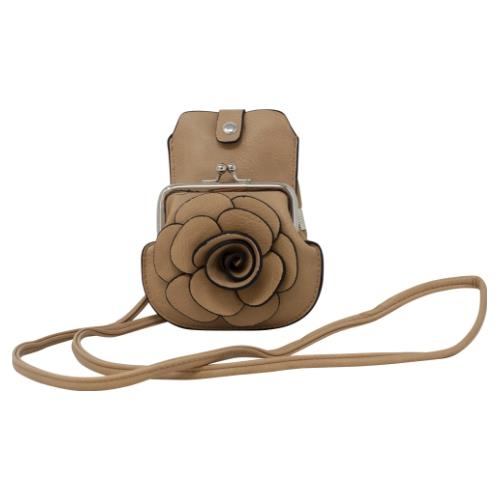 Womens Camellia Phone And Coin Pouch Mini Crossbody Shoulder Handbag Purse - Picture 21 of 37