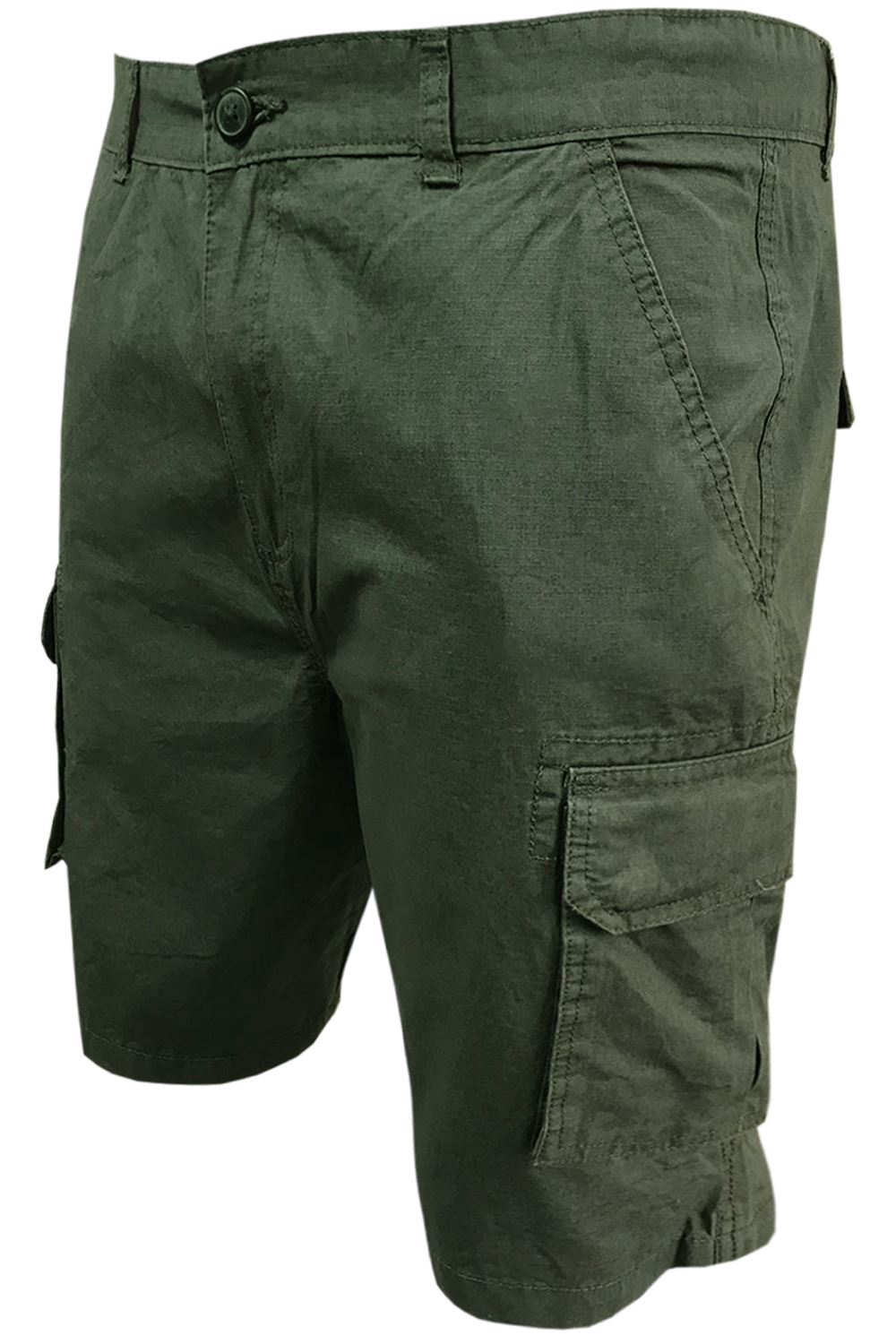 Mens Cargo Shorts Summer Plain MultiPockets Zipper Up Casual Combat 3/