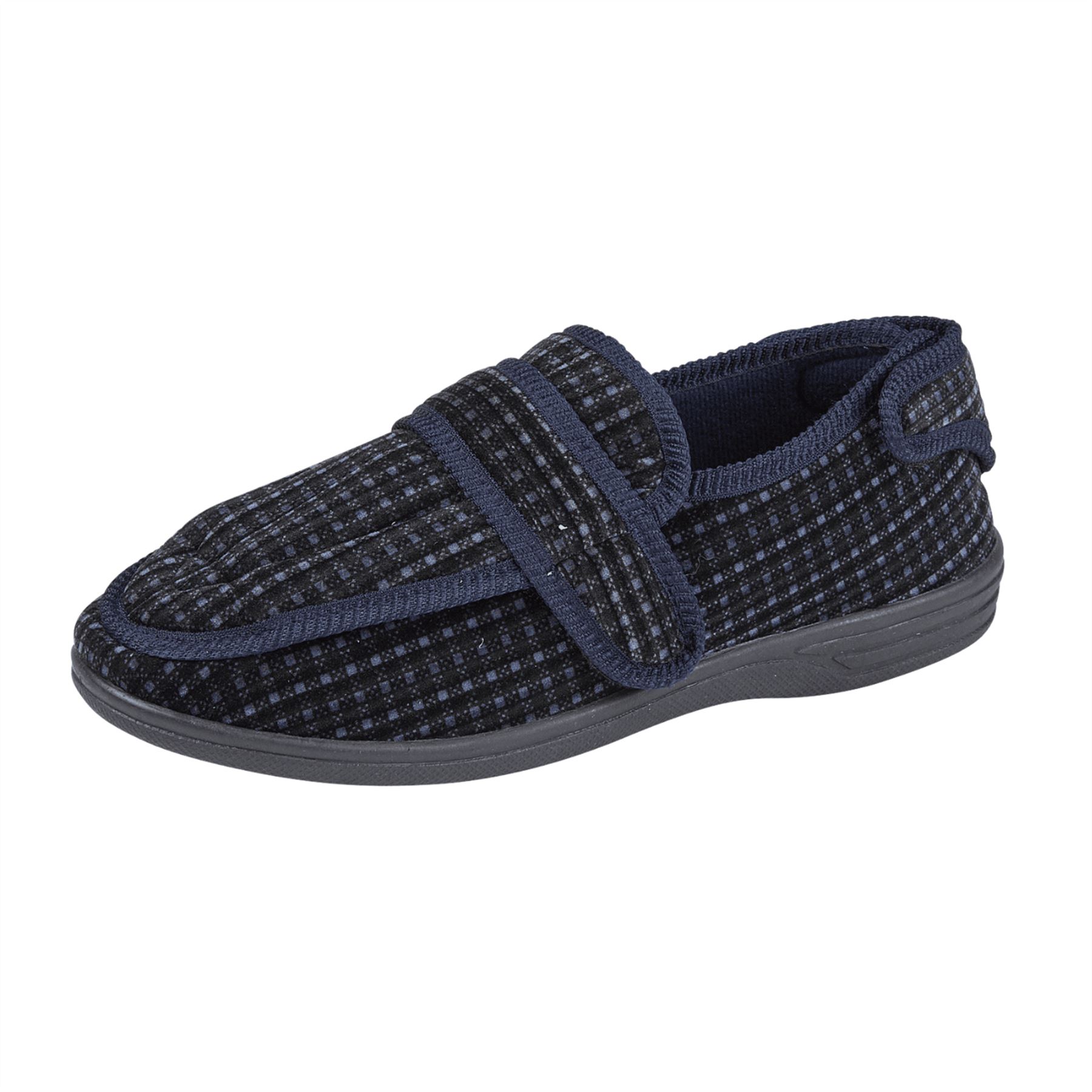 Mens Extra EEE Fit Wide Opening Diabetic Orthopaedic House Hard Sole Slippers - Picture 18 of 20