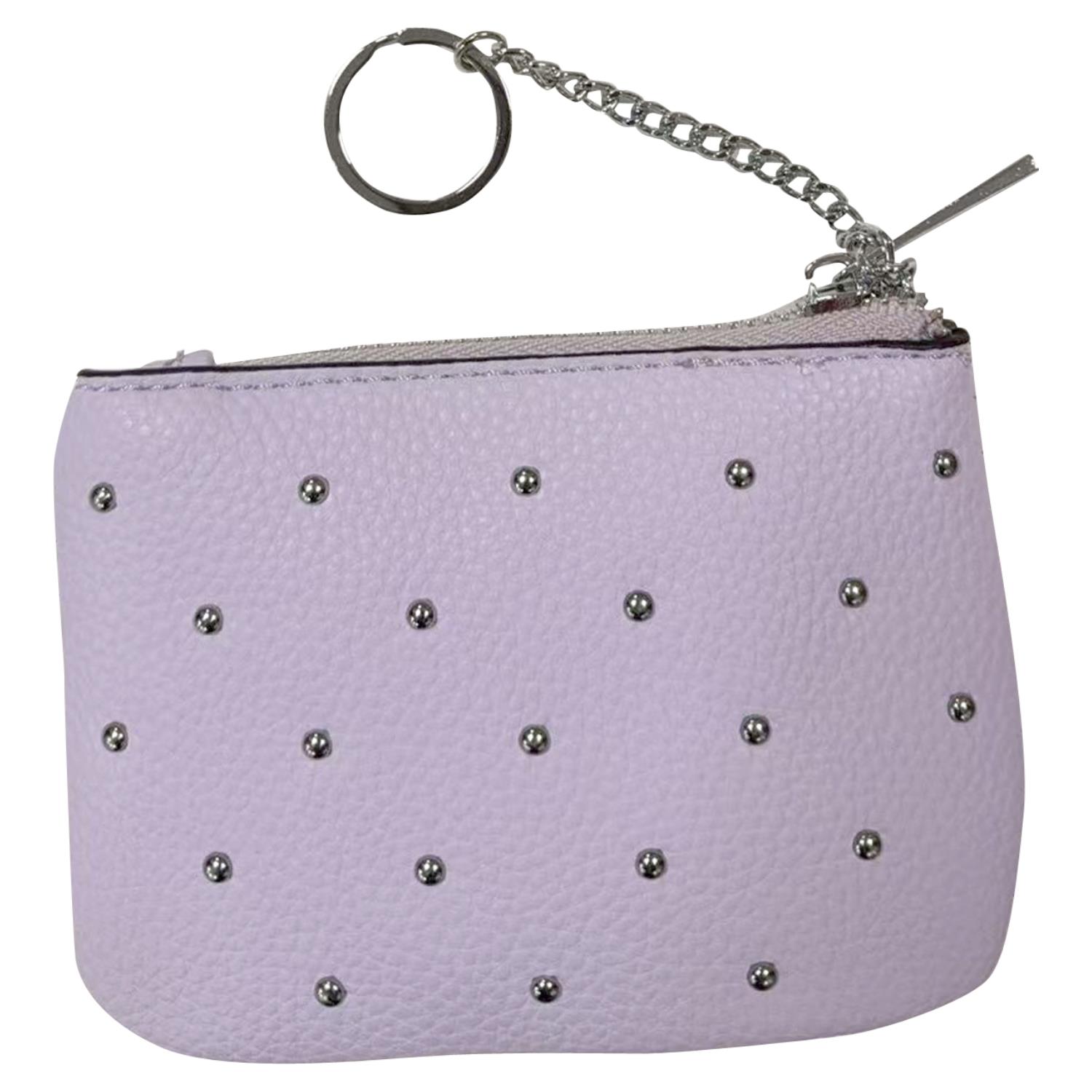 Trendy Studded PU Leather Coin Purse Small Wallet with Zip Closure and Keychain - Picture 13 of 19
