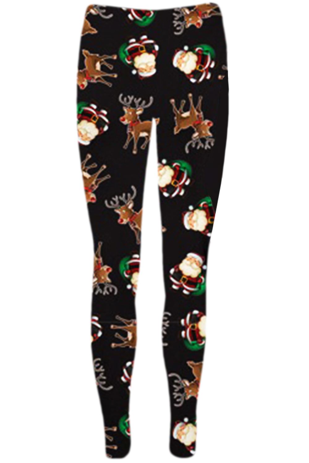 Ladies Womens Xmas Santa Reindeer Tartan Christmas Candy Stick Jeggings Leggings - Picture 29 of 40