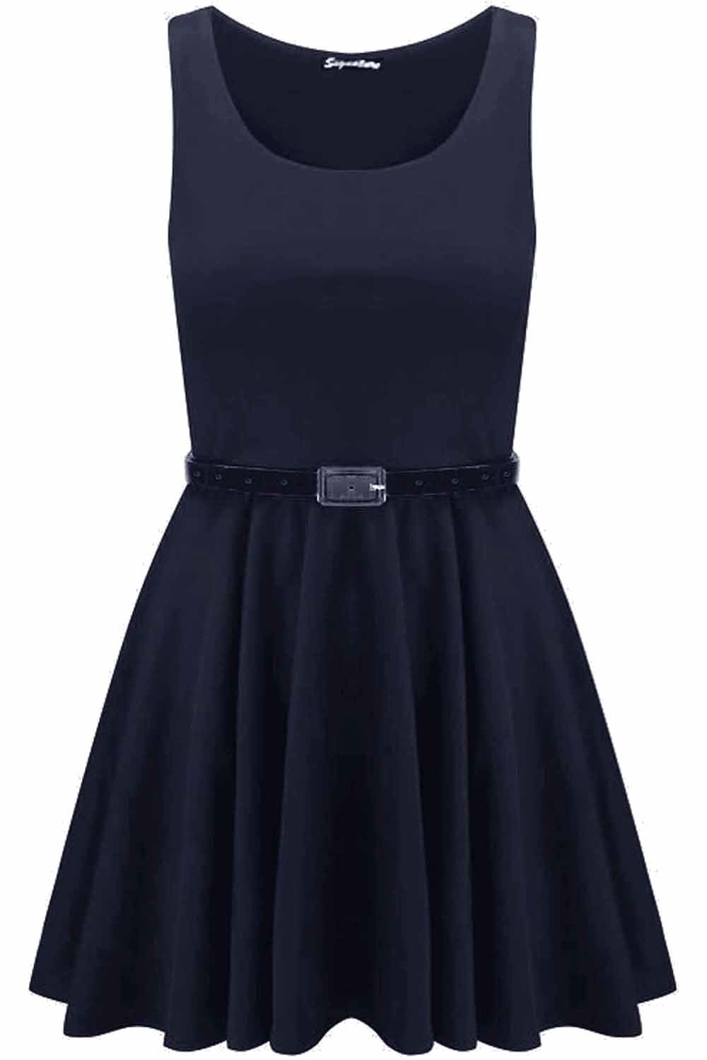 Womens Sleeveless Flared Franki Party Ladies Plus Size Skater Dress Top 16-26 - Picture 10 of 35
