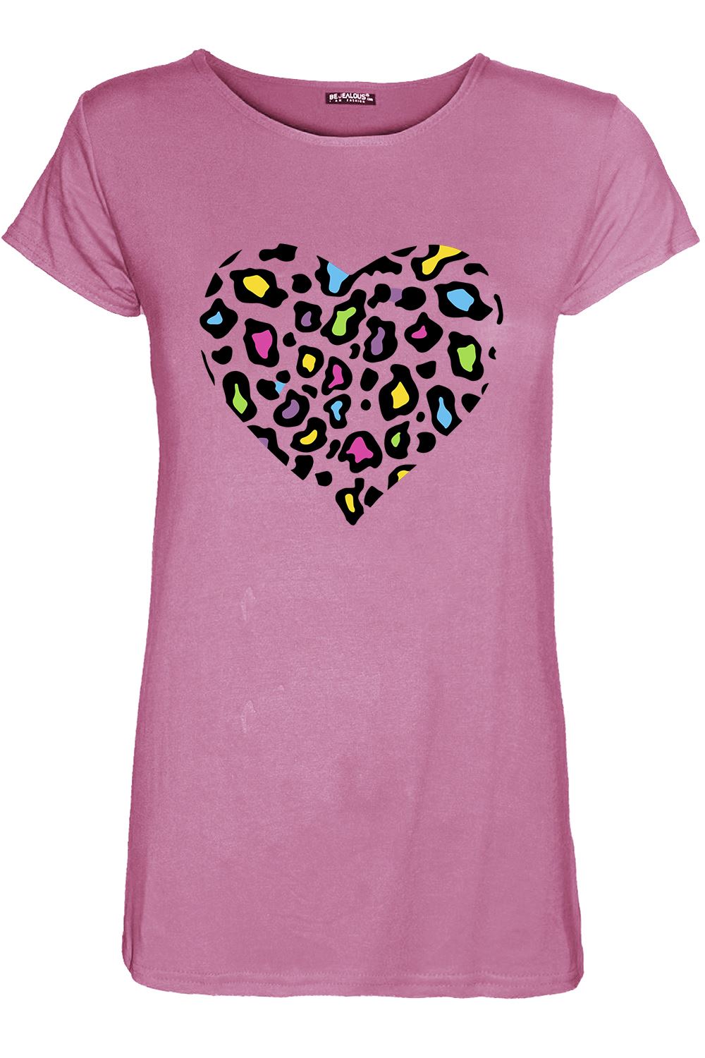 Ladies Women Animal Print Cap Sleeve Summer Casual Basic Baggy Basic T Shirt Top - Picture 9 of 26